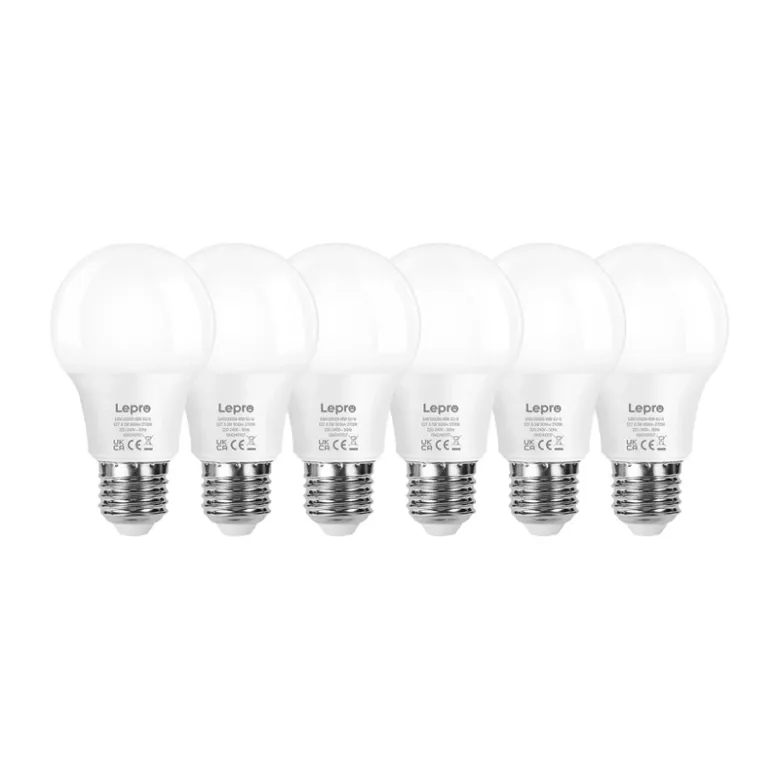 LED bulb LEPRO 100089-WW-EU-6 E27 A60 8.5W (60W) 806lm 2700K warm 180° 6pcs