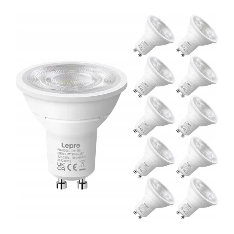 LED bulb LEPRO 200082-DW-EU-10 GU10 3.6W 345lm 6500K 38° class E 10pcs
