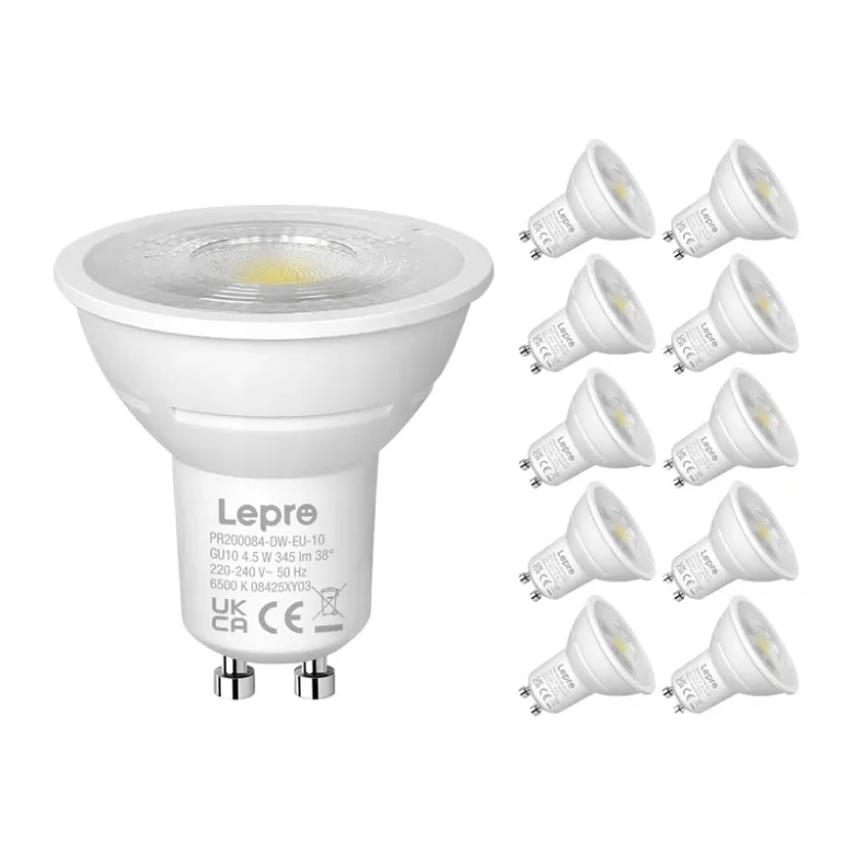 LED bulb LEPRO 200084-DW-EU-10 GU10 dimmable 4.5W 345lm 6500K 38° 10pcs