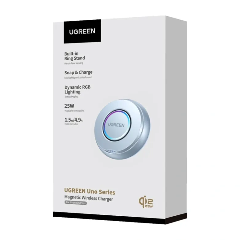 UGREEN W723 25 W-os mágneses vezeték nélküli töltő