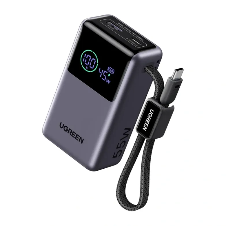 UGREEN PB727 10 000 mAh-s, 55 W-os USB + USB-C hordozható akkumulátor