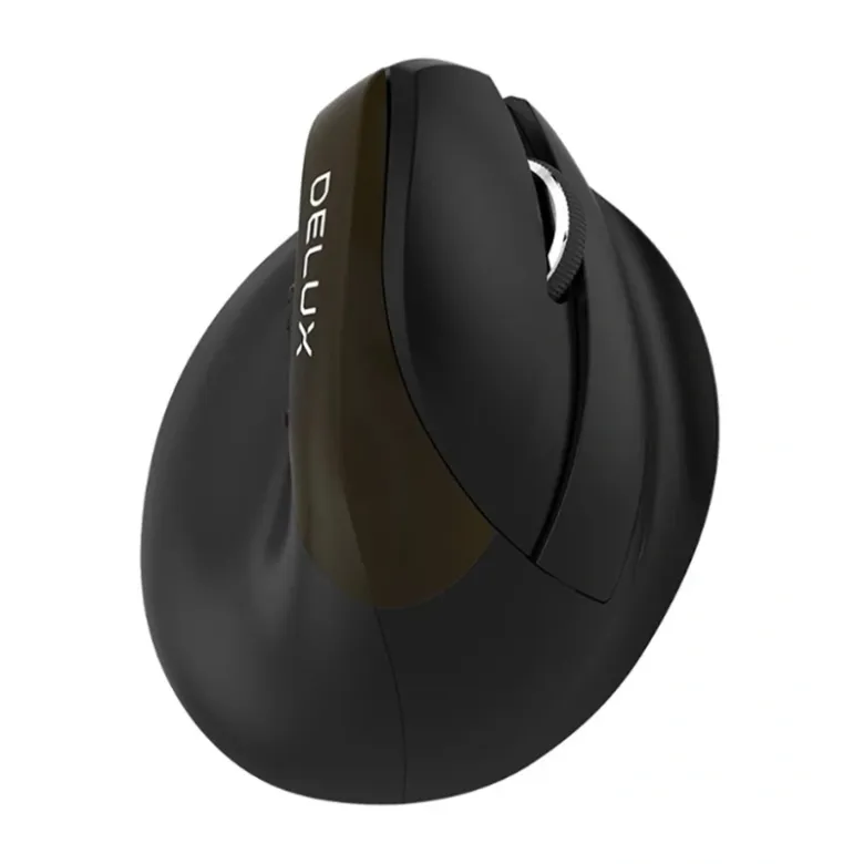 Ergonomic Mouse Delux Wired+BT+2.4G M618Mini Gold