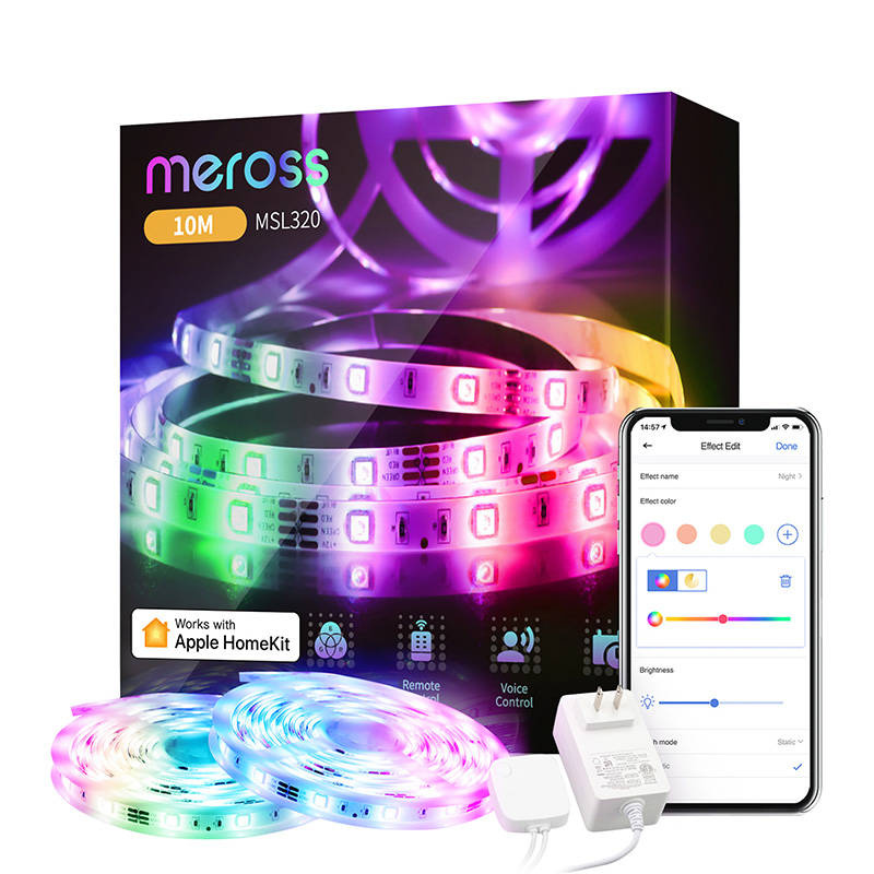 Meross MSL320 LED szalag működés közben